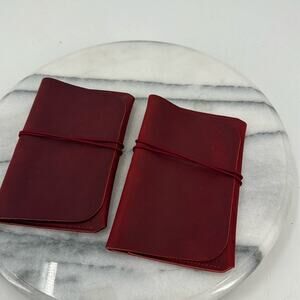 NWOT Handcrafted red leather wallet/passport holder